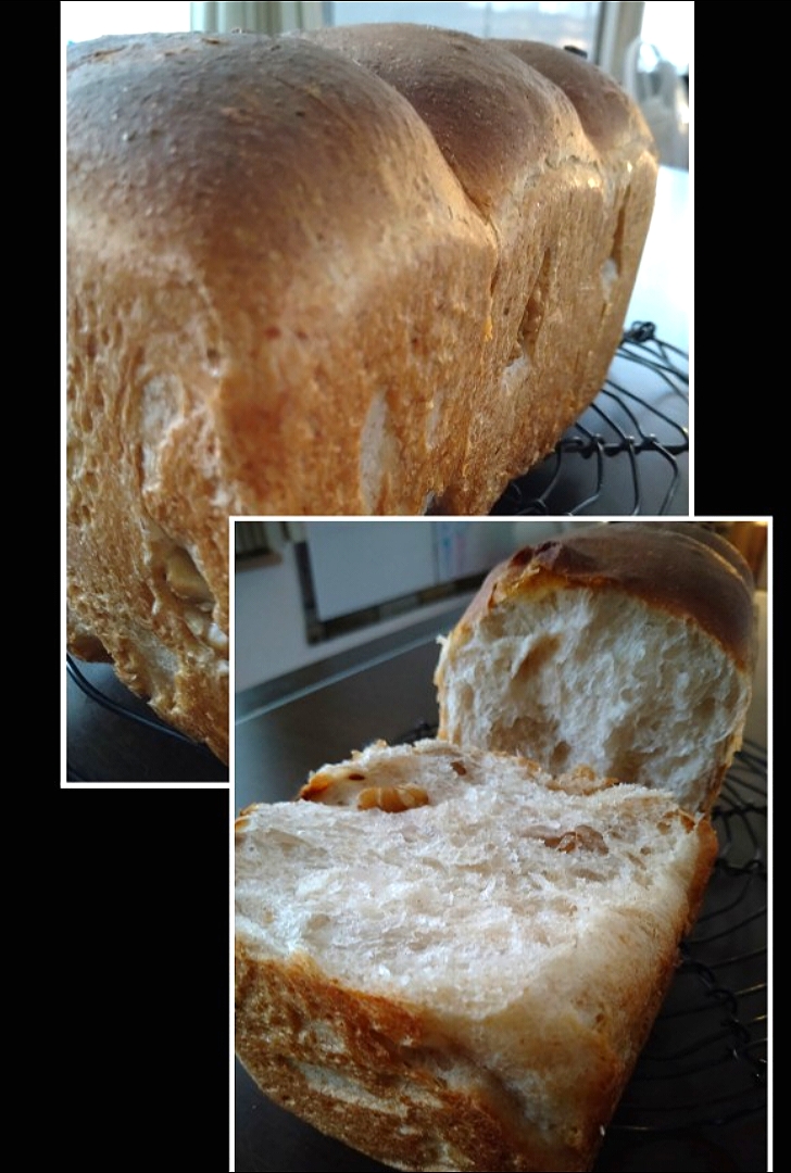 yucca@さんの料理 桃酵母 de 山食🍞 
こちらは胡桃入り